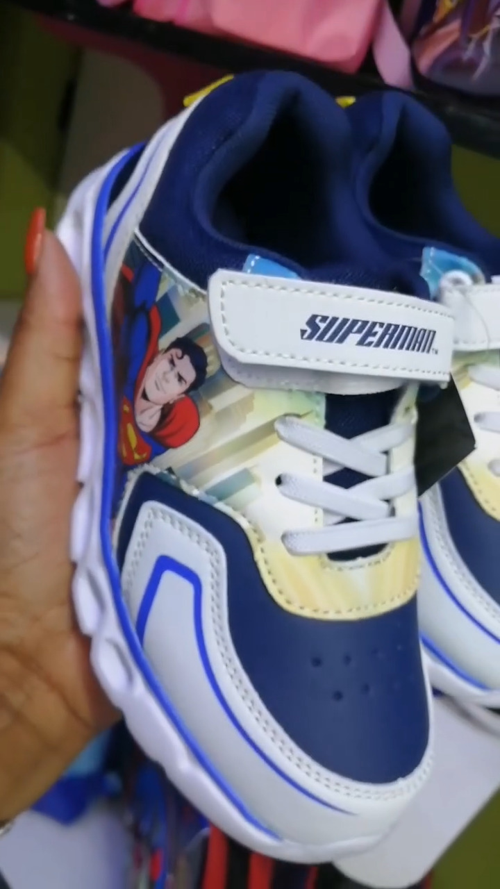 Geox Assister Lights Superman Trainer Navy/Lt Blue J65DZA 02ABC C0693